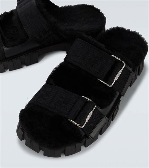 fendi shearling sandals